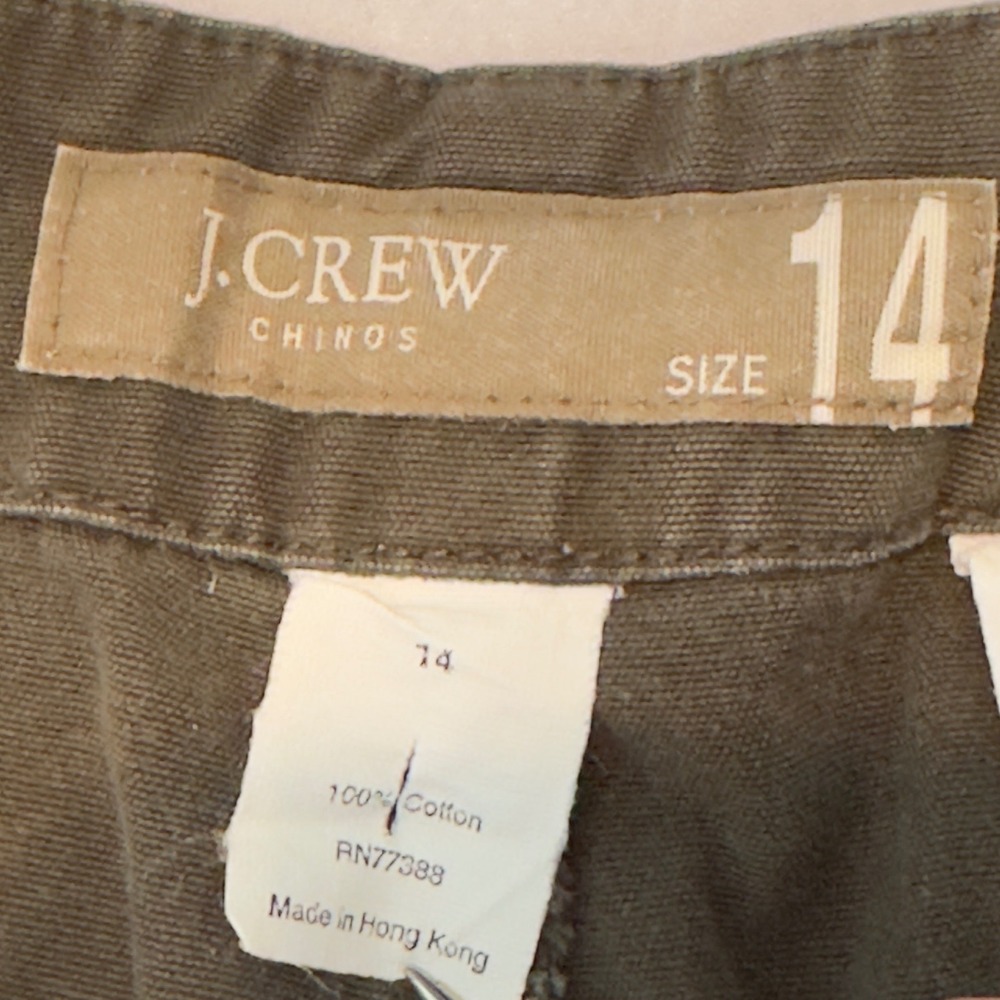 J.Crew Womens Size 14 Olive Green Cotton Chino Cargo Shorts Utility Mid Rise - Picture 6 of 8